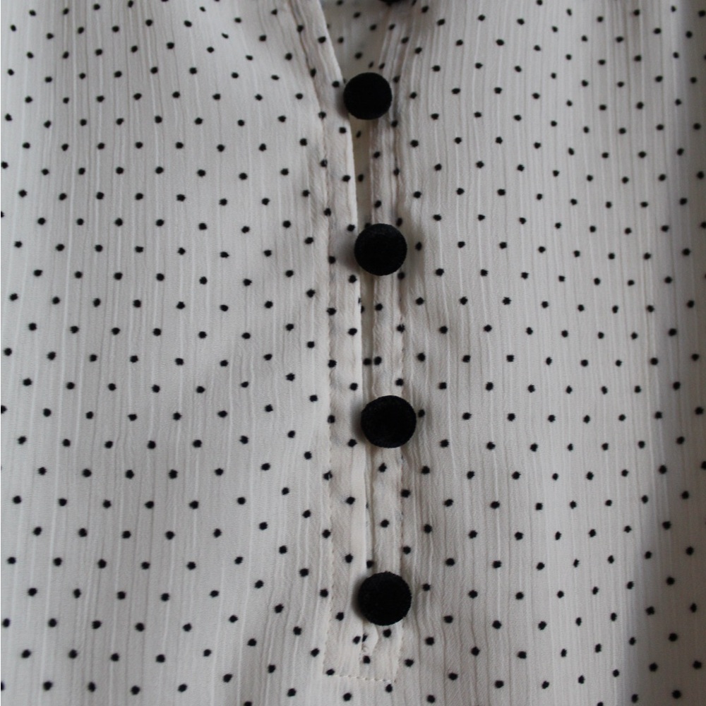 LOFT Black and White Polka Dot Blouse